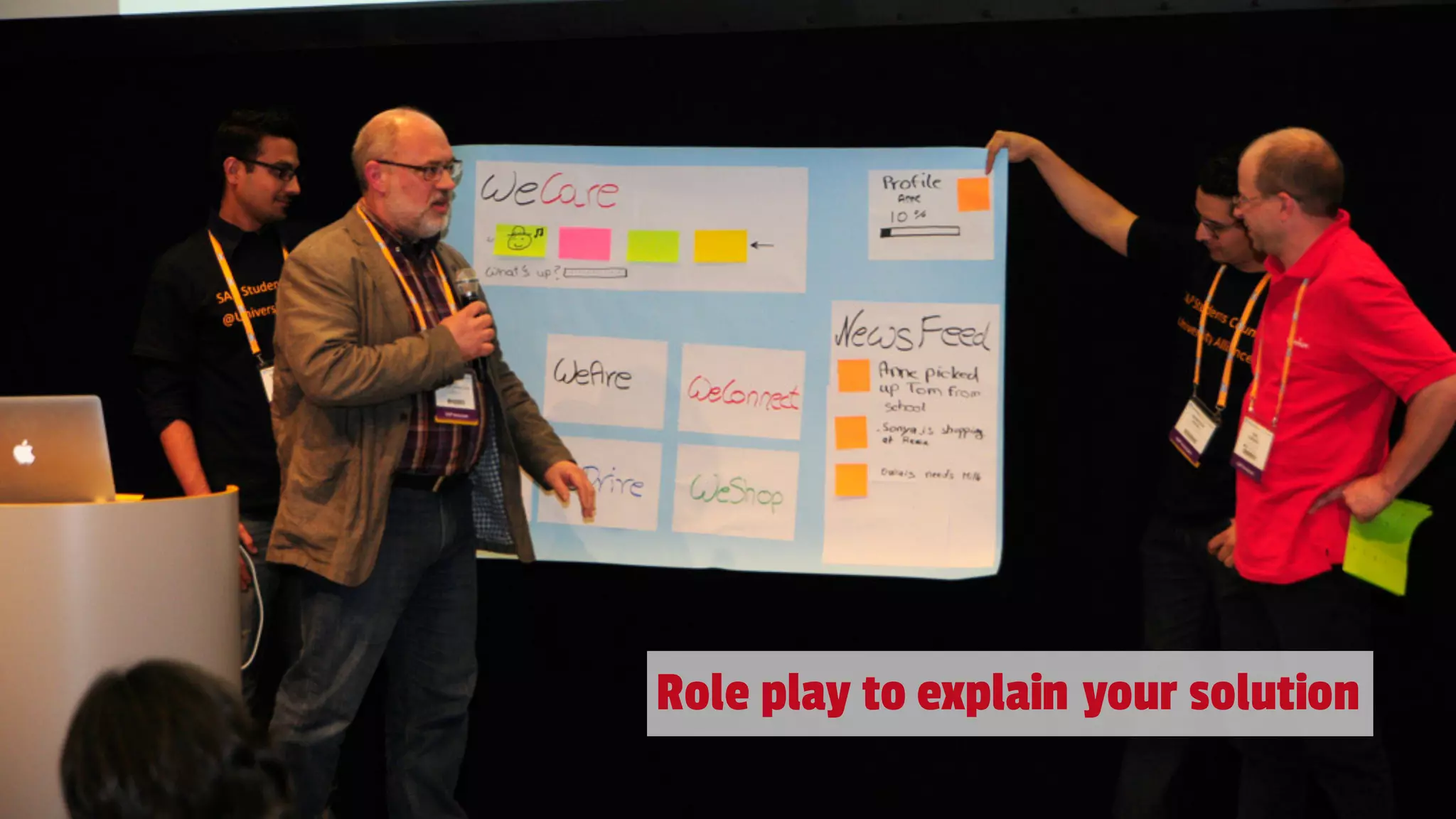 Role play to explain your solution
 