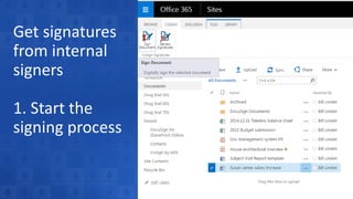 Get signatures
from internal
signers
1. Start the
signing process
 