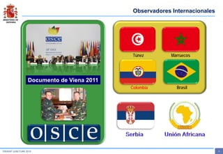 MINISTERIO DE
DEFENSA
- 8 -TRIDENT JUNCTURE 2015
Observadores Internacionales
Túnez
Brasil
Documento de Viena 2011
Colombia
Marruecos
 