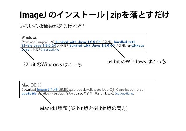 Imagejのインストールとデータのダウンロード