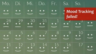 17.09.15	
   andreas-­‐schreiber.net	
   24	
  
Mood	
  Tracking	
  
failed!	
  
 