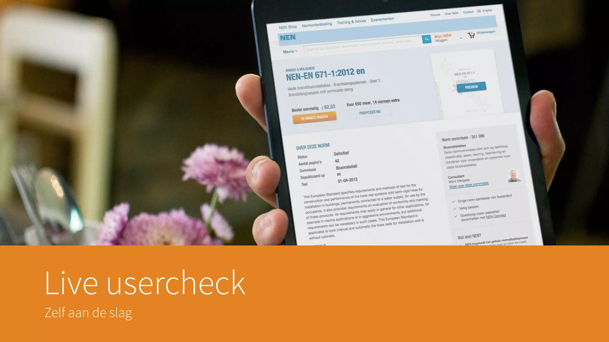 Live usercheck
Zelf aan de slag
 