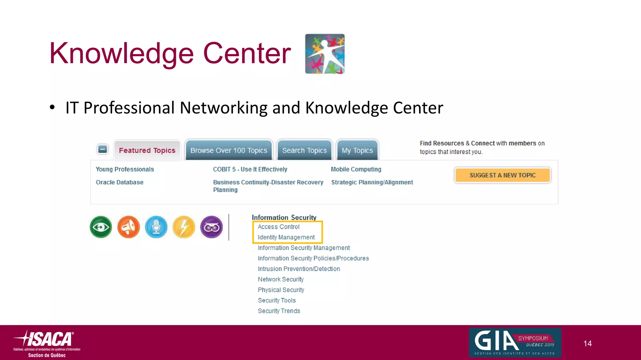 Knowledge Center
• IT Professional Networking and Knowledge Center
14