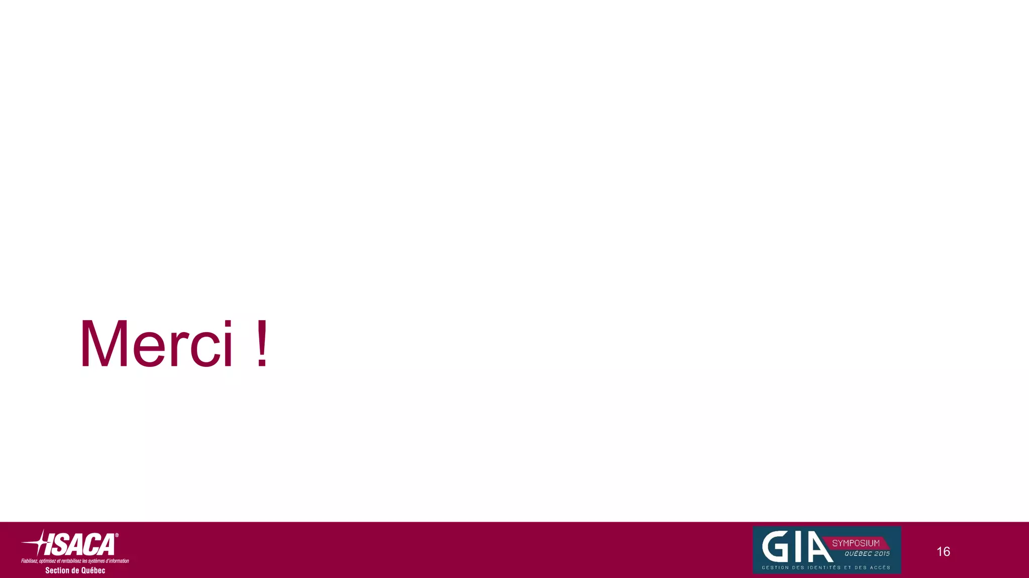 Merci !
16