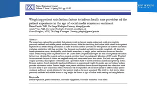 Weighting of Patient Satisfaction Factors
38
 
