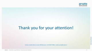 arvato CRM Solutions | Measuring Customer Satisfaction 15
CURIOUS HOW WE CAN HELP?
arvato works with experienced partners to
make sure we measure customer feedback in a
structured, unbiased way on every contact
channel.
Contact us now for a quick scan of your
customer feedback program, to see how we
can help you get the best out of your customer
service.
 