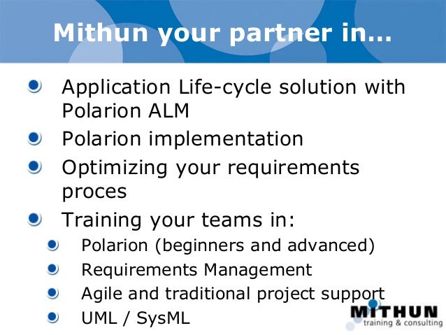 life for solution ALM Management for solution Life cycle Polarion life for solution ALM Management for solution Life cycle Polarion