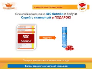 Баллы проводятся отдельной накладнойБаллы проводятся отдельной накладной
Купи одной накладной на 500 баллов и получи
Спрей с скалярный в ПОДАРОК!
ПОДАРОК
 