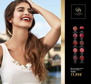 112
31379
Violet
Dawn
31378
Frosted
Rose
31377
Pink
Delicacy
31376
Beige Suede
31380
Red
Attraction
22744
Dusky Nude
22748
Rose
Blossom
22746
Pink Secret
22752
Warm Coral
22749
Cerise
Pink
Barra de Labios Jewel
Giordani Gold 4 g.
18,00€
11,95€
Lamodelolleva:BarradeLabios
JewelGiordaniGold31380Red
Attraction.
 