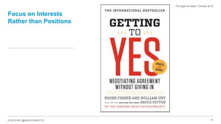 © 2015 IHS @AGILECHRISYYC
Focus on Interests
Rather than Positions
31
The Agile Architect / October 2015
Rob van Hilten, Flickr
 
