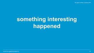 © 2015 IHS @AGILECHRISYYC
something interesting
happened
36
The Agile Architect / October 2015
 