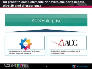 4
La piattaforma di riferimento di Gruppo:
intuitiva, flessibile, moderna
Il più solido, stabile e completo set di
procedure Power
Un prodotto completamente rinnovato che porta in dote
oltre 20 anni di esperienza
 