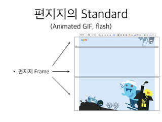 편지지의 Standard
(Animated GIF, flash)
• 편지지 Frame
 