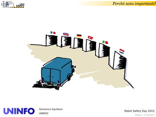 Milano, 6 Ottobre
Robot Safety Day 2015
Domenico Squillace
UNINFO
Perchè sono importanti?
 