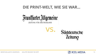 AGILITÄT BEGINNT IM KOPFBERATUNG JUDITH ANDRESEN 14
DIE PRINT-WELT, WIE SIE WAR...
vs.
 