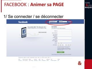 1/ Se connecter / se déconnecter
FACEBOOK : Animer sa PAGE
 