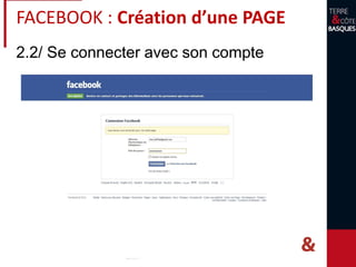 3/ Paramétrer sa page Facebook : photo +
descriptif
FACEBOOK : Création d’une PAGE
 