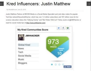 Kred Influencers: Justin Matthew 