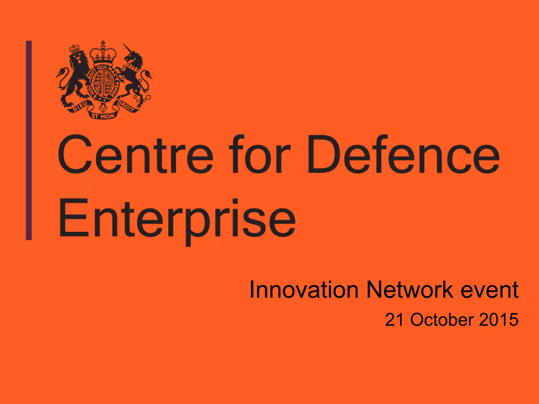 Innovation Network event
21 October 2015
 