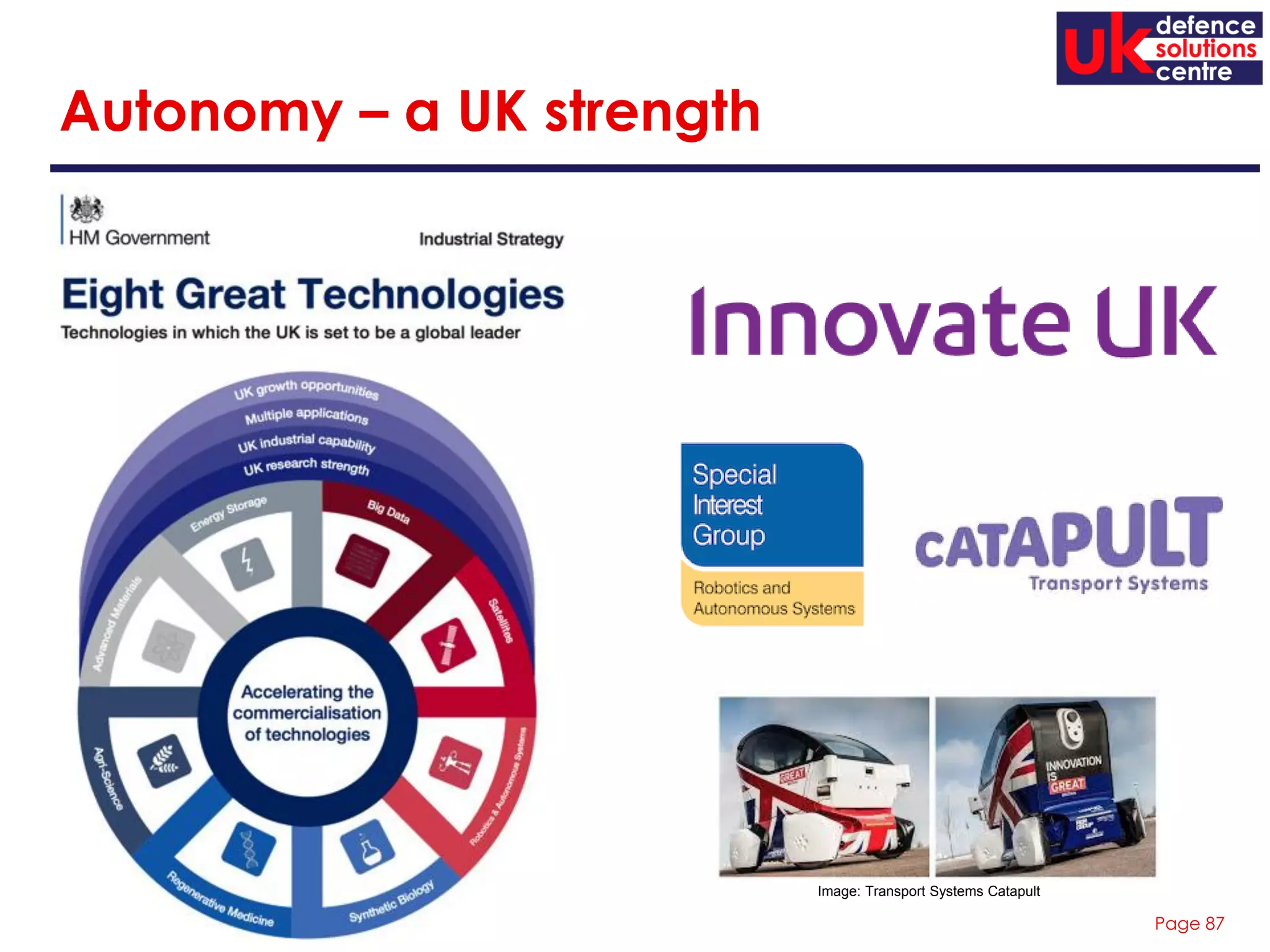 Page 87
Autonomy – a UK strength
Image: Transport Systems Catapult
 