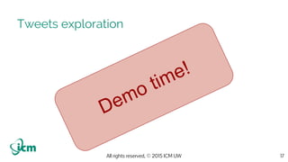 All rights reserved, © 2015 ICM UW
Tweets exploration
17
Demo time!
 
