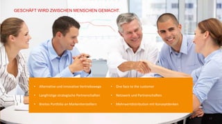 WWW.IT2U.DE
BUSINESS IS MADE AMONG PEOPLE.
12
• Alternative und innovative Vertriebswege
• Langfristige strategische Partnerschaften
• Breites Portfolio an Markenherstellern
• One face to the customer
• Netzwerk und Partnerschaften
• Mehrwertdistribution mit Konzeptdenken
GESCHÄFT WIRD ZWISCHEN MENSCHEN GEMACHT.
12
 