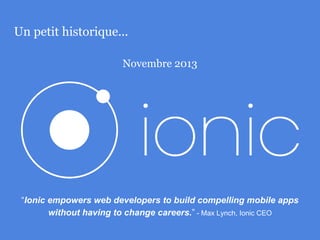 Ionic Framework, L'avenir du mobile sera hybride, bdx.io le 16-10-2015