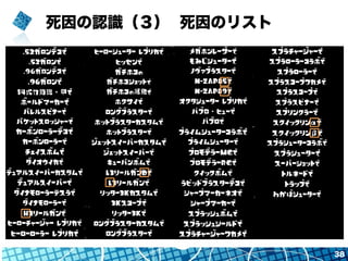 死因の認識（３） 死因のリスト
38
 