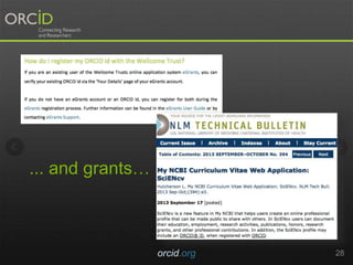 orcid.org 28
... and grants…
 