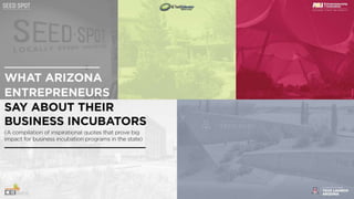 What Arizona Entrepreneurs Say about their Business Incubators