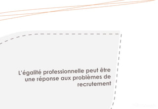 L’égalité professionnelle peut être
une réponse aux problèmes de
recrutement
 