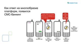 Как ответ на многообразие
платформ, появился
СМС-банкинг
 