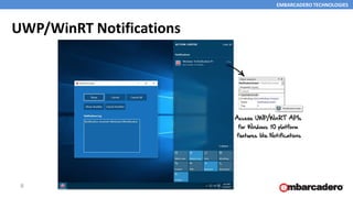EMBARCADERO TECHNOLOGIES
UWP/WinRT Notifications
8
 