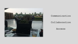 Communication
Collaboration
Access
 