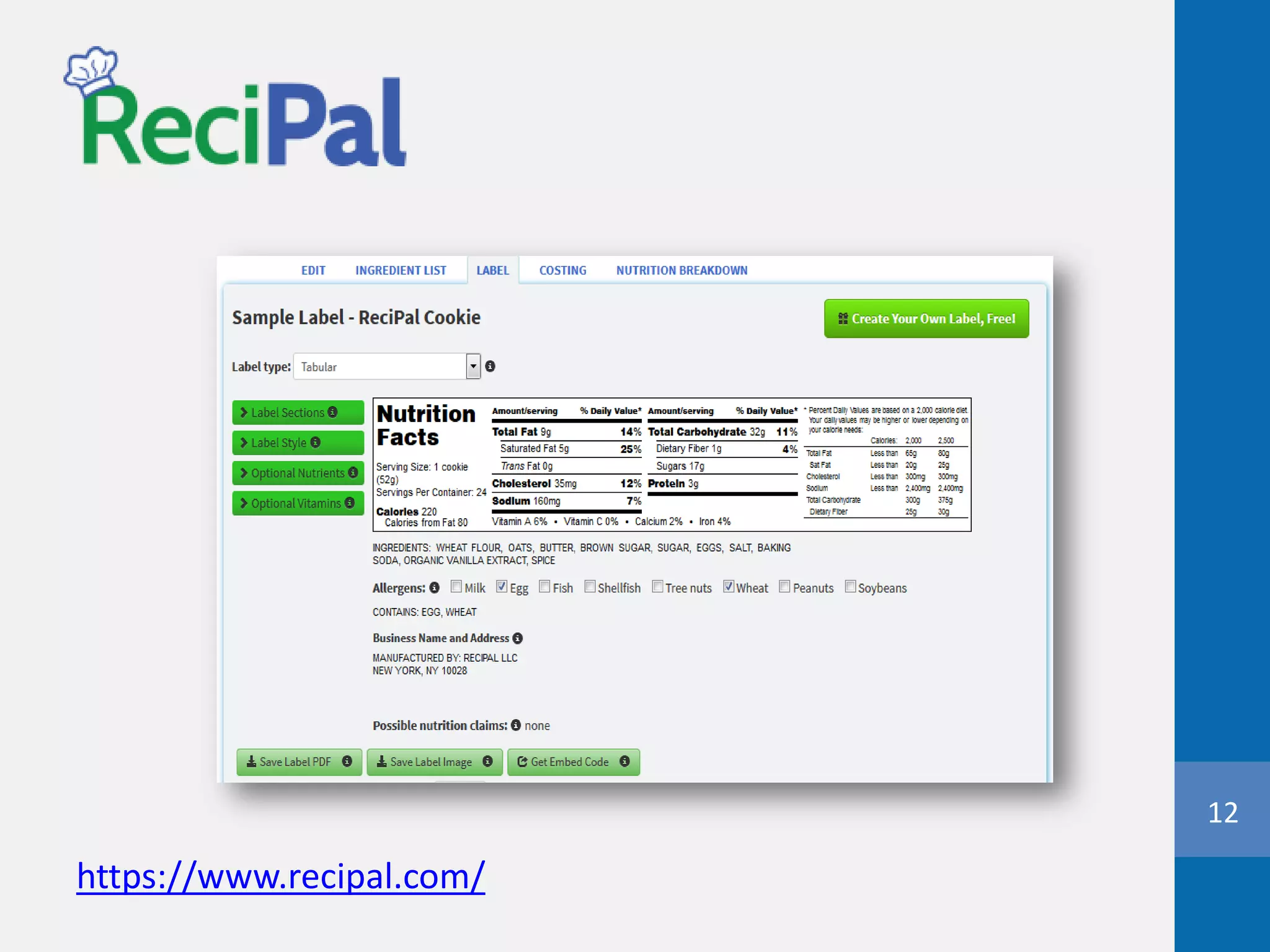 12
https://www.recipal.com/
 