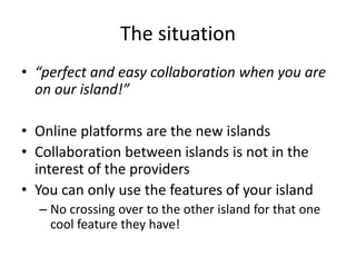 Listoffeaturesontheleft Comparison of ‘islands’
 