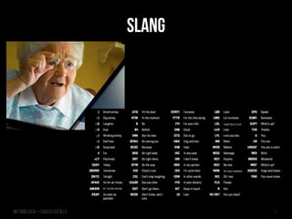 Big Crisis Data — Carlos Castillo 29
Slang
 