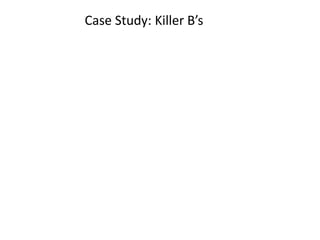 Copyright 2015– TechVentive, Inc. - All Rights Reserved
Unauthorized Reproduction, Transmission or Storage Expressly Prohibited
Case Study: Killer B’s
 