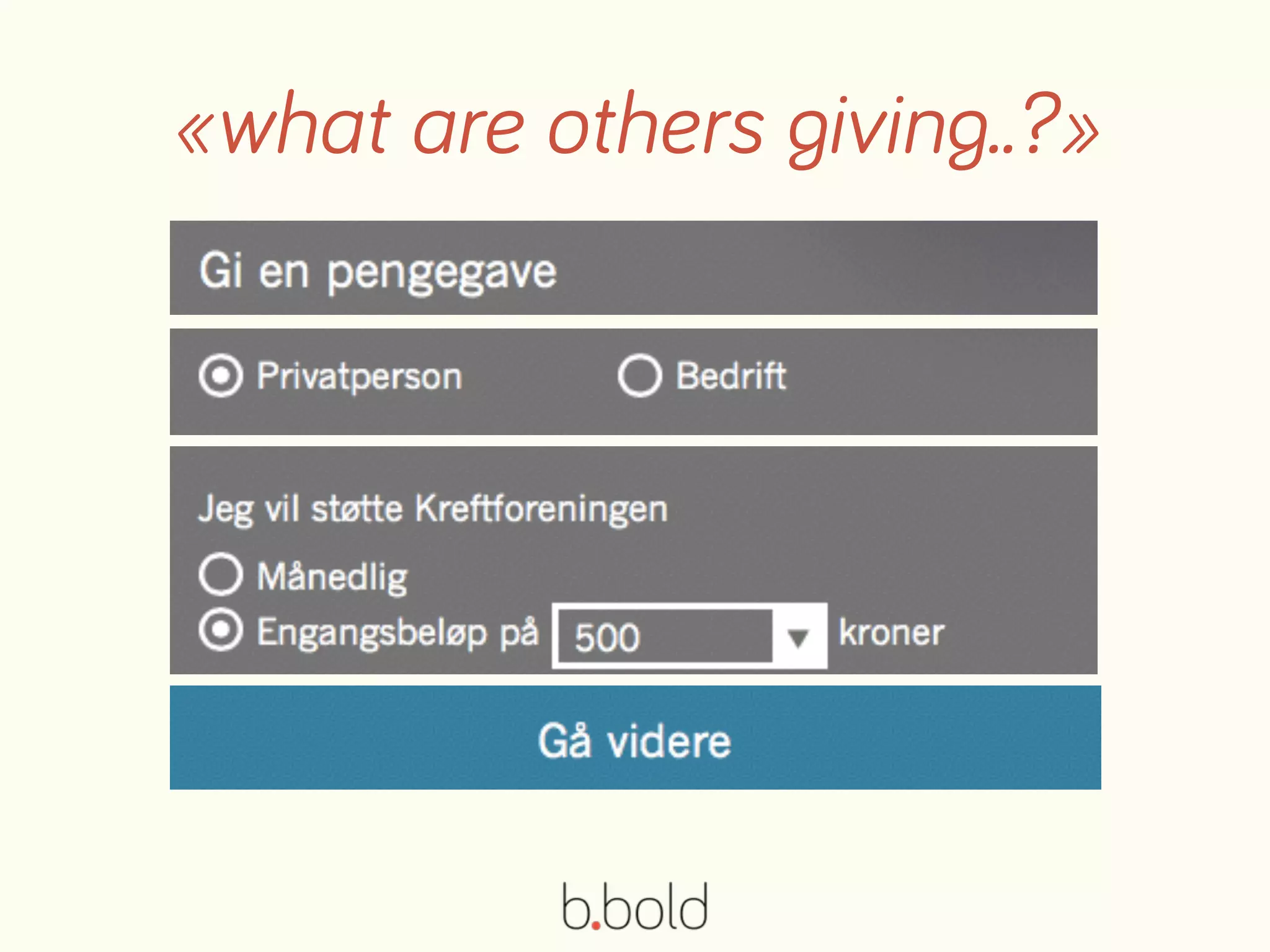 «what are others giving..?»
 