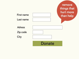 Donate
First name
Last name
Adress
Zip code
City
remove
things that
hurt more
than help
 