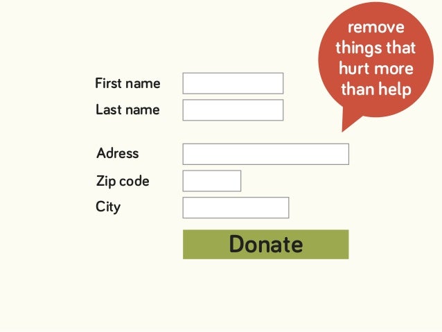 Donate
First name
Last name
Adress
Zip code
City
remove
things that
hurt more
than help
 