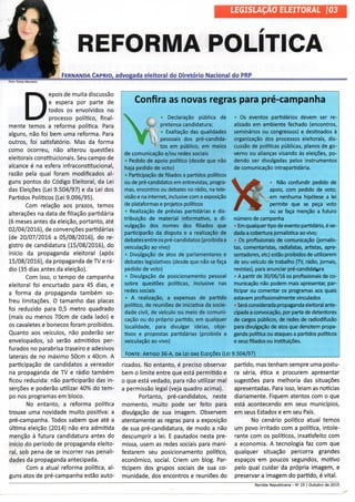 Artigo "Reforma Política 2015" (Fernanda Caprio) Revista Republicana outubro/2015