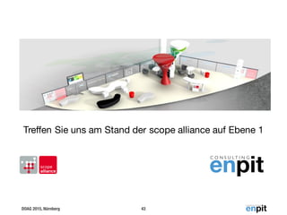 DOAG 2015, Nürnberg 43
Treffen Sie uns am Stand der scope alliance auf Ebene 1
 