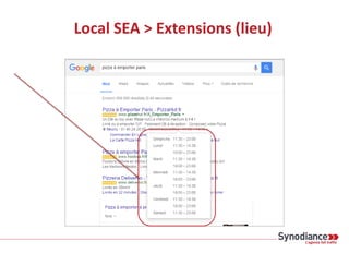 Local SEA > Extensions (lieu)
 