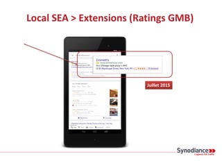 Local SEA > Extensions (Ratings GMB)
Juillet 2015
 