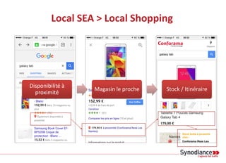 Local SEA > Local Shopping
Disponibilité à
proximité
Magasin le proche Stock / Itinéraire
 