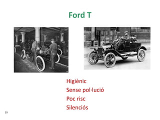 19
Higiènic
Sense pol·lució
Poc risc
Silenciós
Ford T
 