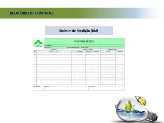 RELATÓRIO DE CONTROLE
Boletim de Medição (BM)
 