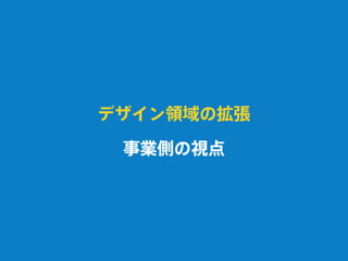 デザイン領域の拡張
事業側の視点
 