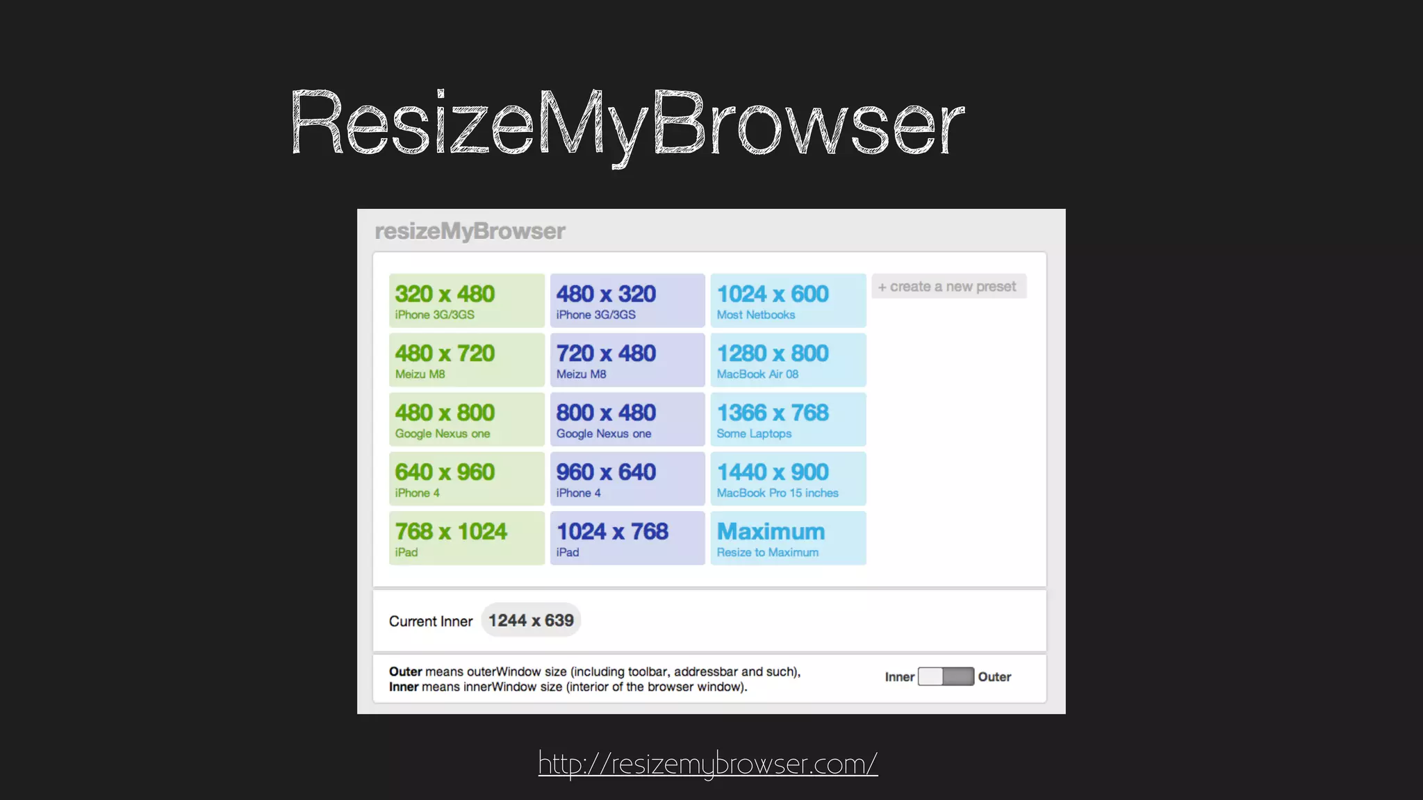 ResizeMyBrowser
http://resizemybrowser.com/
 